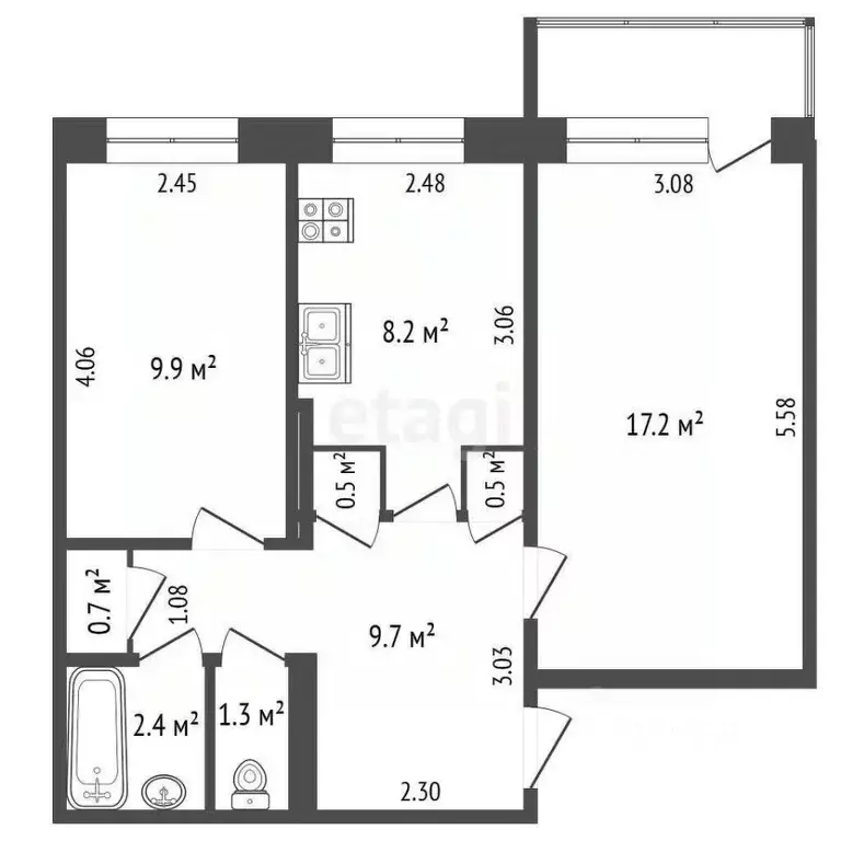 2-к кв. Саха (Якутия), Якутск ул. Бестужева-Марлинского, 7/5 (50.0 м) - Фото 0