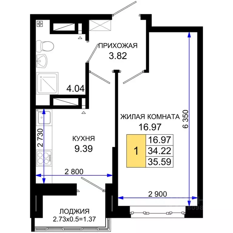 1-к кв. Ростовская область, Ростов-на-Дону Нефтекачка кв-л, Октябрь ... - Фото 0