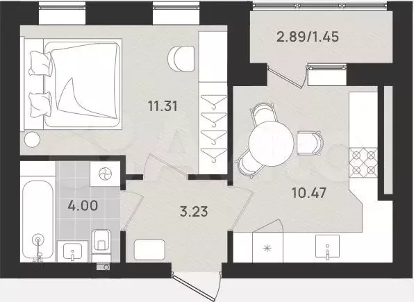 1-к. квартира, 30,5 м, 7/9 эт. - Фото 1