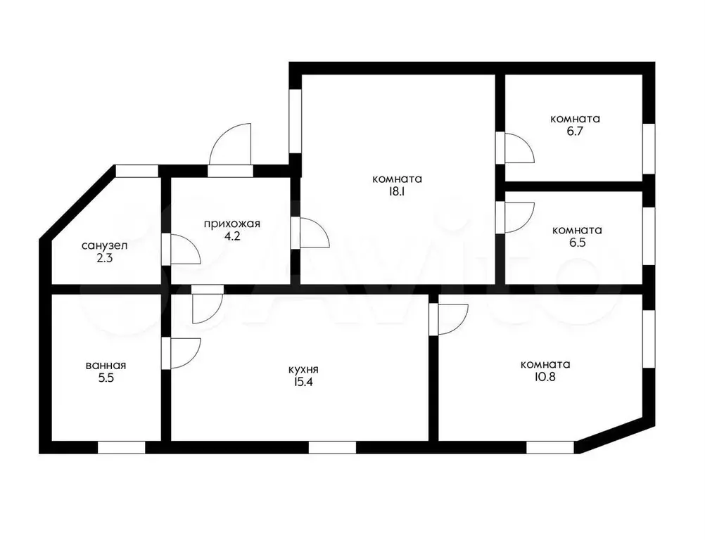 4-к. квартира, 70 м, 2/2 эт. - Фото 0