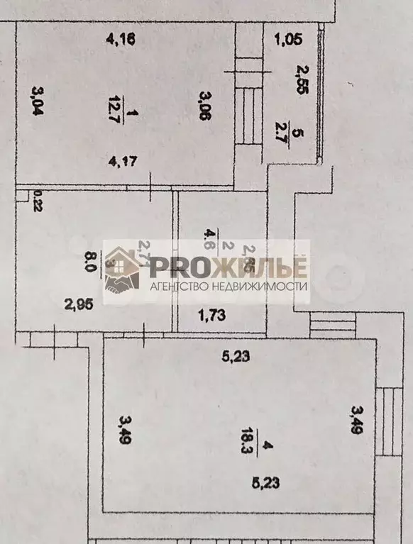 1-к. квартира, 43,6 м, 4/5 эт. - Фото 0