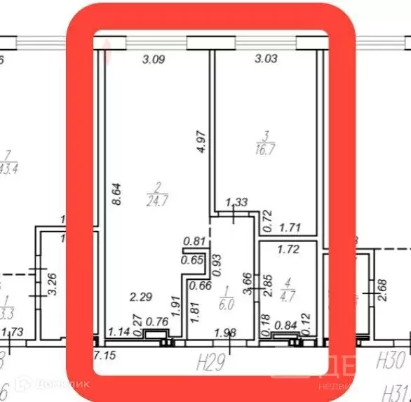 Продаётся 2-к квартира, 53 м - Фото 1
