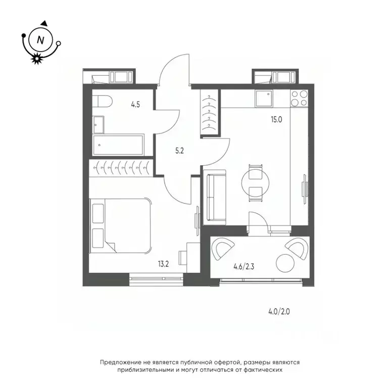 1-к кв. Омская область, Омск Зеленая река мкр, 5 (40.2 м) - Фото 0