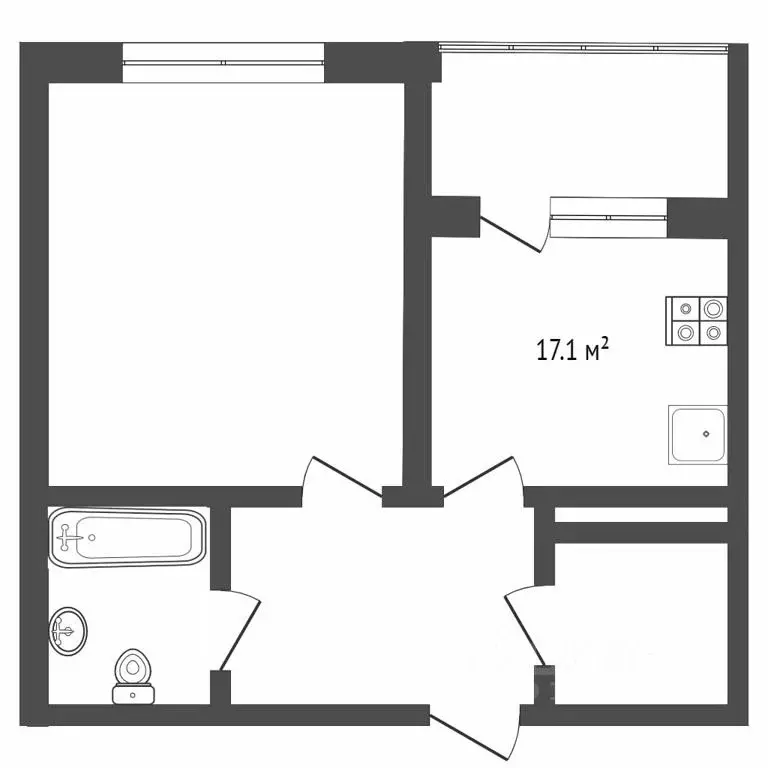 1-к кв. Тюменская область, Тюмень ул. Газовиков, 35 (45.0 м) - Фото 2