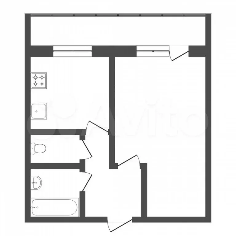 1-к. квартира, 29,9 м, 4/8 эт. - Фото 0