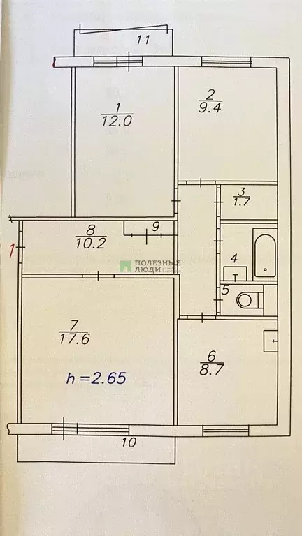 3-к кв. Красноярский край, Красноярск ул. Микуцкого, 2 (64.0 м) - Фото 1