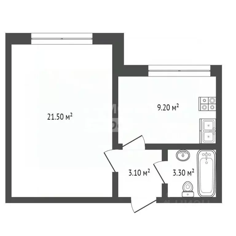 1-к кв. Ханты-Мансийский АО, Сургут Контейнерная ул., 4 (41.0 м) - Фото 1