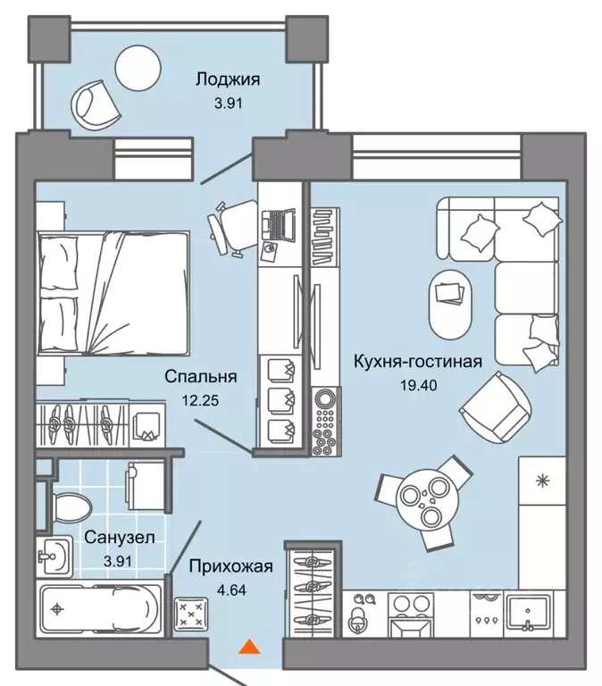 2-к кв. Кировская область, Киров ул. 4-й Пятилетки, 86 (42.0 м) - Фото 0