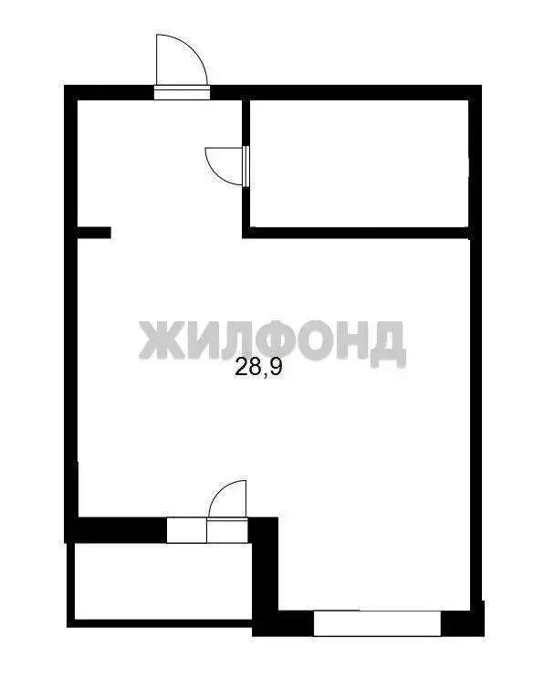 Квартира-студия: Новосибирск, улица Ясный Берег, 12 (28.9 м) - Фото 0