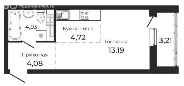 Квартира-студия: Екатеринбург, улица Краснолесья, 96 (26.4 м) - Фото 1