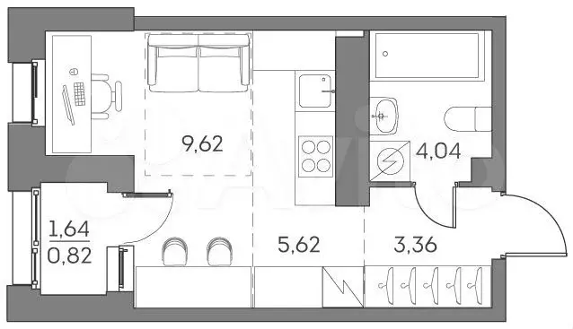 Квартира-студия, 23,5 м, 18/28 эт. - Фото 0