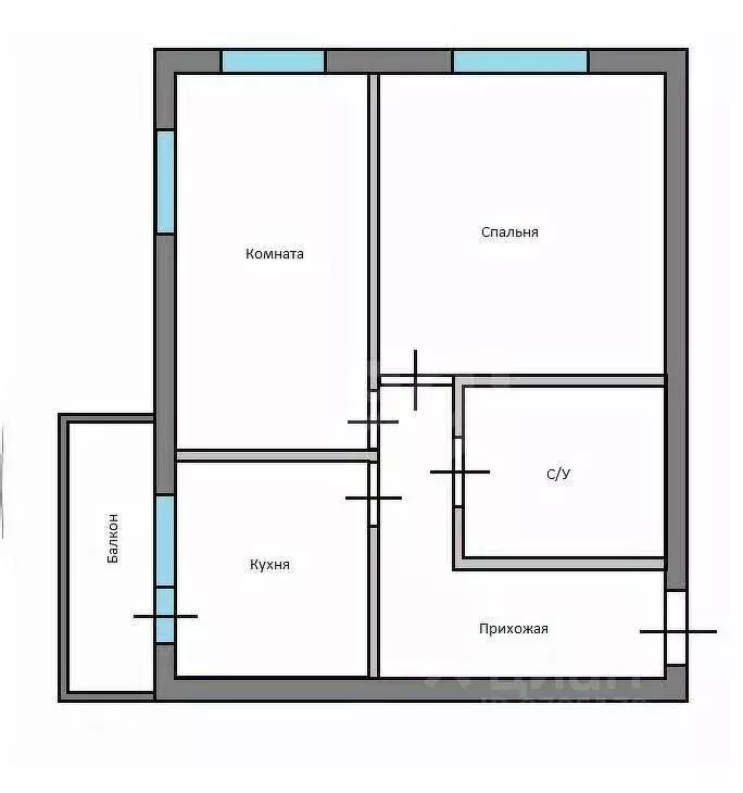 2-к кв. Татарстан, Казань ул. Космонавтов, 61В (51.5 м) - Фото 2