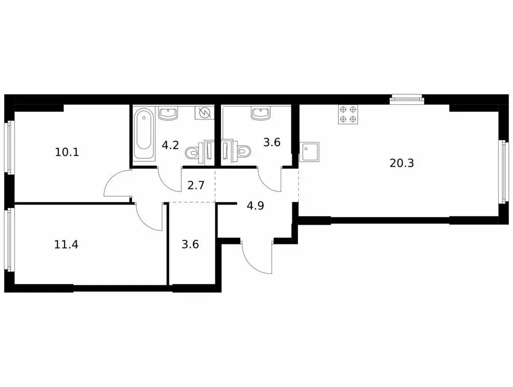 2-комнатная квартира: казань, жилой комплекс нокса парк, 4 (60.8 м) - Фото 0