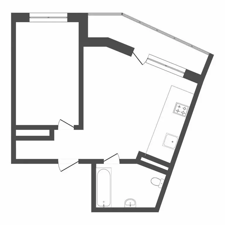 1-комнатная квартира: Тюмень, улица Новосёлов, 117 (45.8 м) - Фото 1