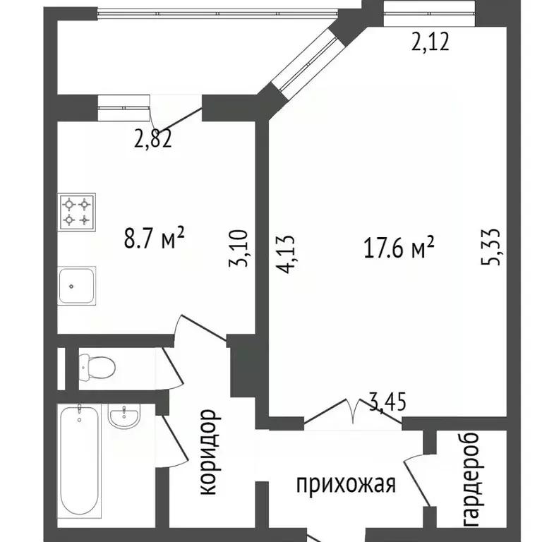 1-к кв. Ханты-Мансийский АО, Сургутский район, Федоровский городское ... - Фото 1