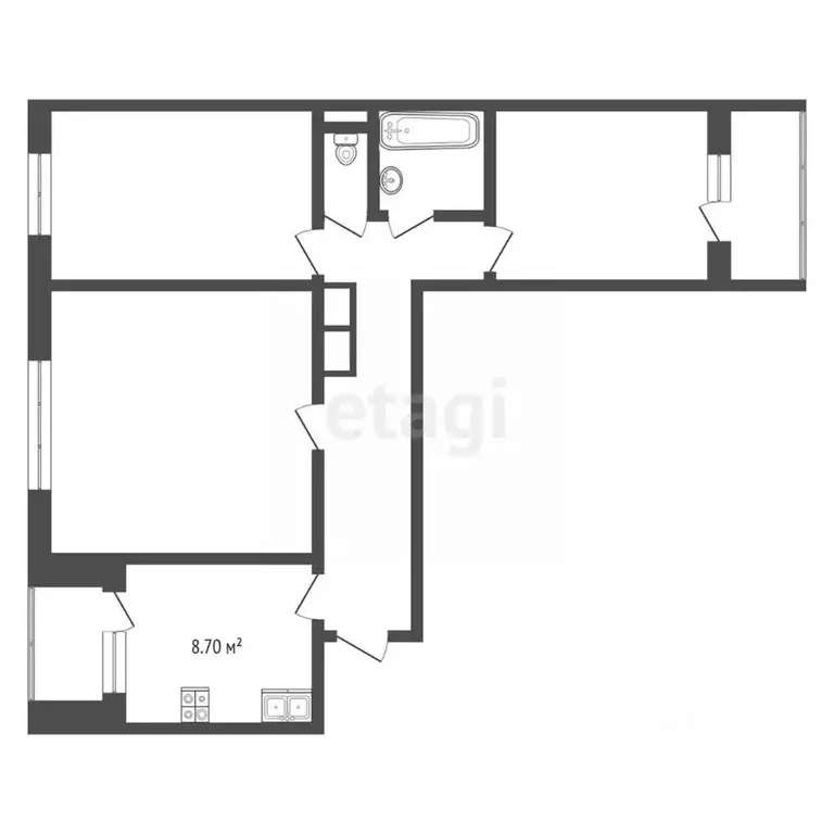 3-к кв. Москва Вешняковская ул., 12К3 (62.6 м) - Фото 1