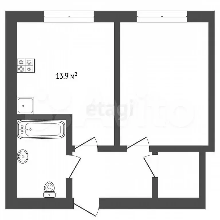 1-к. квартира, 41 м, 3/10 эт. - Фото 0