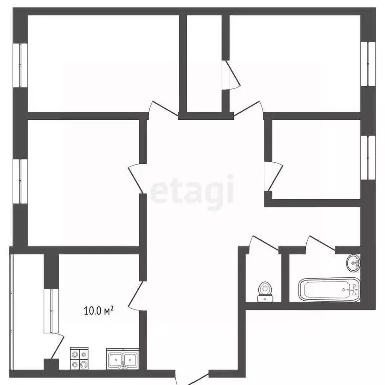 4-к кв. Ямало-Ненецкий АО, Муравленко ул. Нефтяников, 79 (86.8 м) - Фото 1