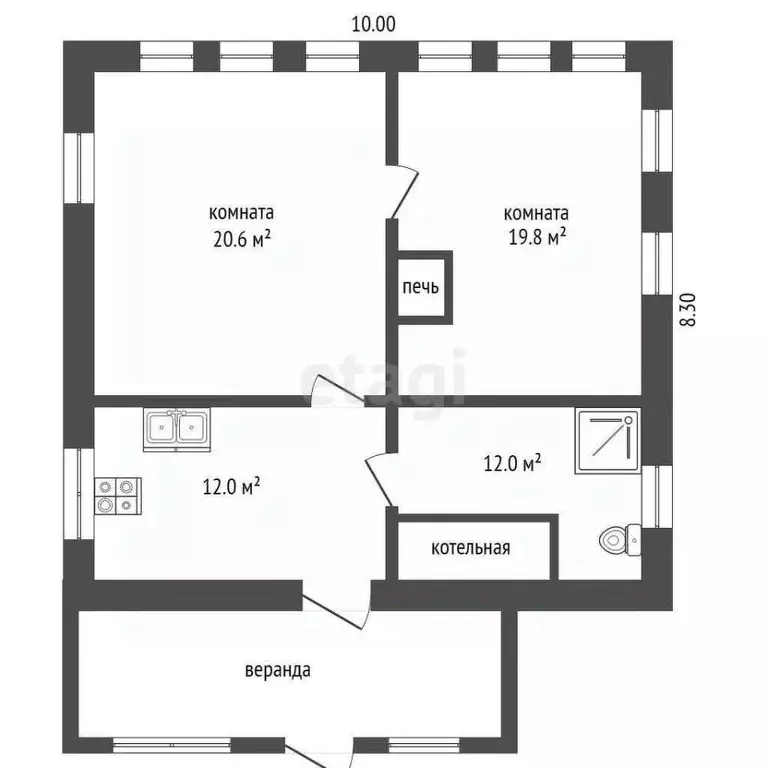 Дом в Тюменская область, Тюменский муниципальный округ, с. Успенка ул. ... - Фото 2