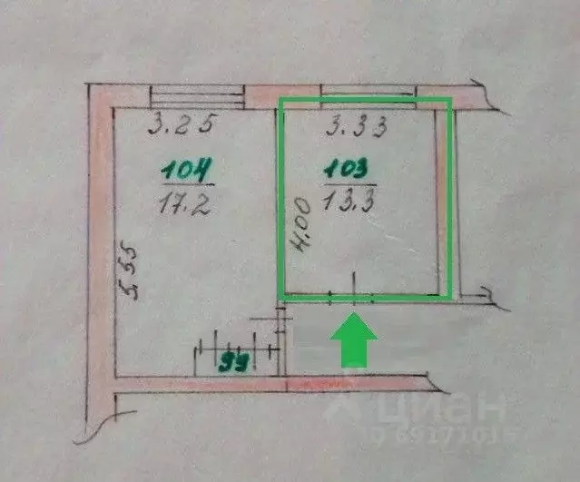 Комната Орловская область, Орел ул. МОПРа, 10 (13.3 м) - Фото 1