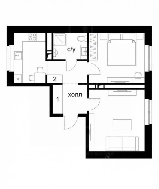 2-к кв. Свердловская область, Екатеринбург ул. Волошина, 2 (53.2 м) - Фото 1