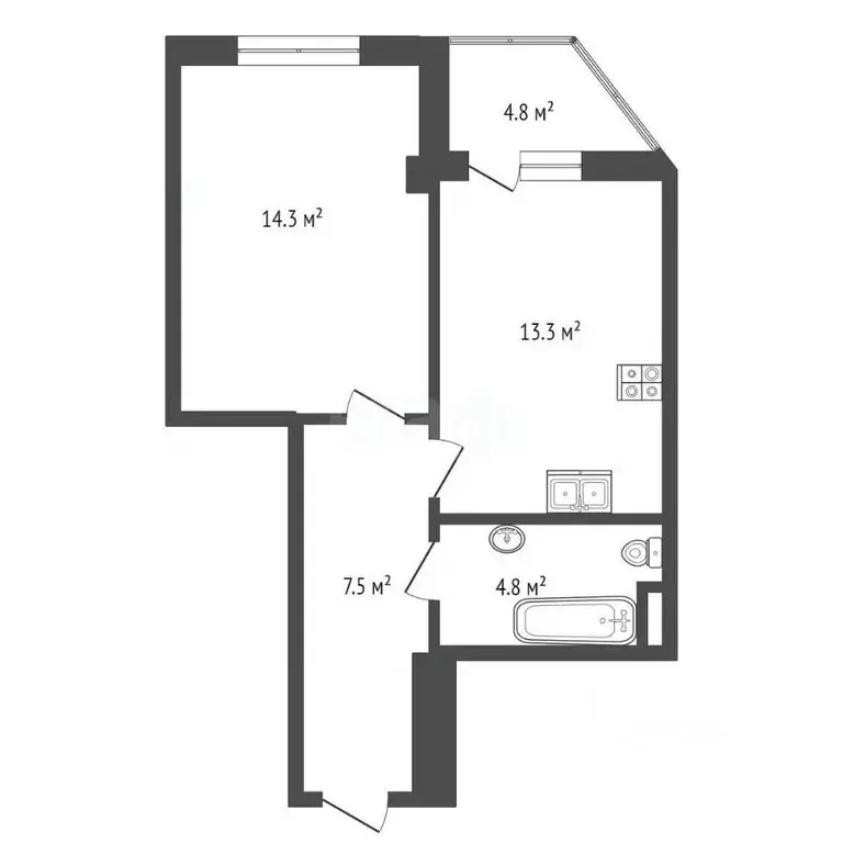 1-к кв. Краснодарский край, Геленджик Крымская ул., 22к14 (43.7 м) - Фото 1
