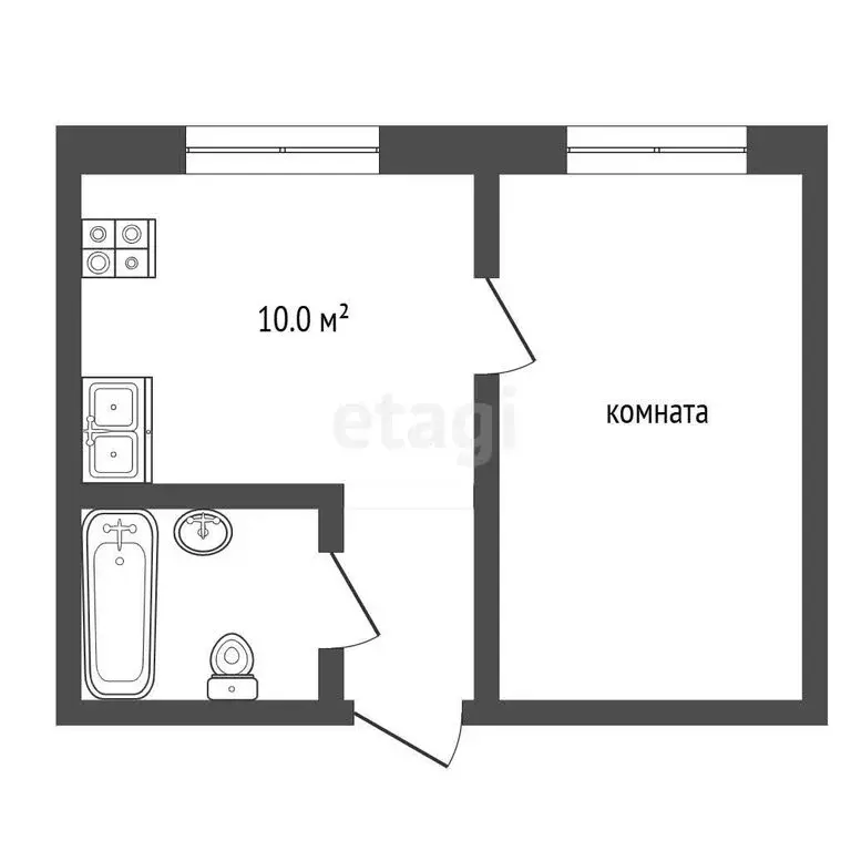1-комнатная квартира: Тюмень, улица Елизарова, 30 (27 м) - Фото 1