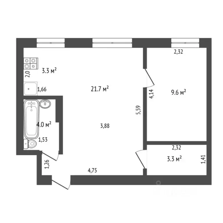 1-к кв. Тюменская область, Тюмень Холодильная ул., 49 (43.2 м) - Фото 2