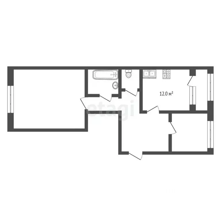 2-к кв. Ханты-Мансийский АО, Сургут ул. Дзержинского, 24 (54.0 м) - Фото 1