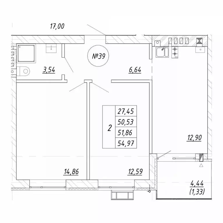 2-к кв. Калининградская область, Зеленоградск  (54.97 м) - Фото 1