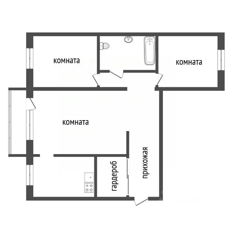 3-к кв. Красноярский край, Красноярск ул. Молокова, 60 (66.5 м) - Фото 2