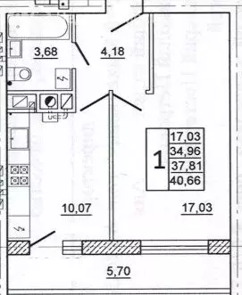 1-комнатная квартира: Смоленск, улица Нахимова, 23А (40.8 м) - Фото 1