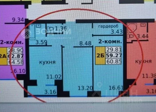 2-к кв. Чувашия, Новочебоксарск Восточная ул., 18 (61.4 м) - Фото 2
