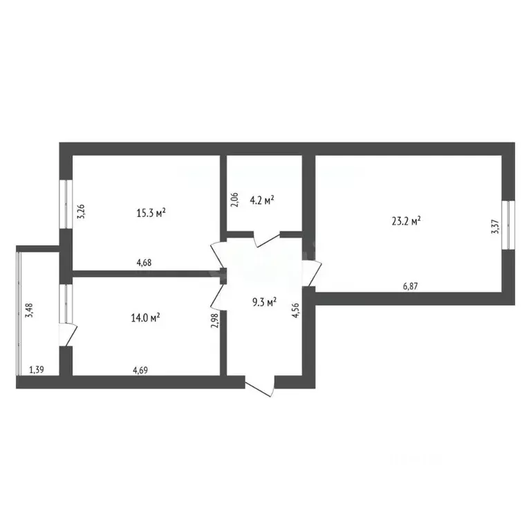 2-к кв. Амурская область, Благовещенск Политехническая ул., 3 (64.9 м) - Фото 2