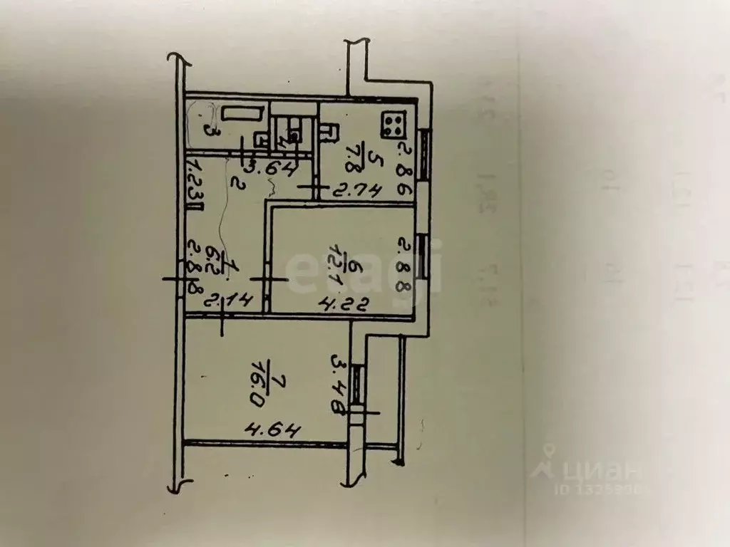 2-к кв. Липецкая область, Липецк ул. Имени А.И. Хорошавина, 11Б (51.7 ... - Фото 2