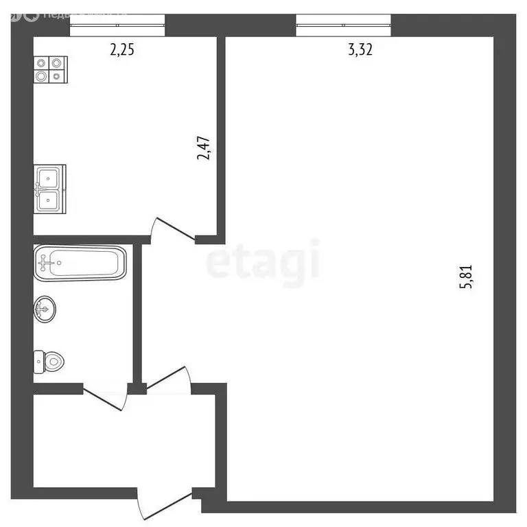 1-комнатная квартира: Троицк, улица имени П.И. Чайковского, 20 (29.8 ... - Фото 1