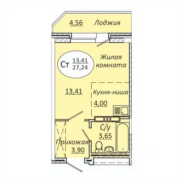 Студия Новосибирская область, Новосибирск 2-я Воинская ул., 51 (27.24 ... - Фото 0