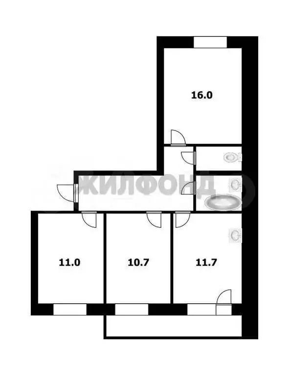 3-к. квартира, 71,2 м, 3/10 эт. - Фото 0