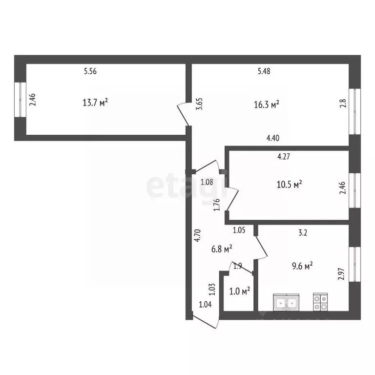 3-к кв. Башкортостан, Стерлитамакский район, с. Первомайское Школьная ... - Фото 2
