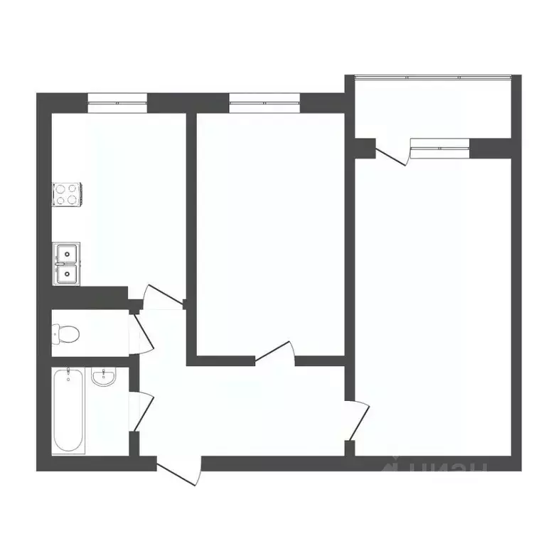 2-к кв. Тюменская область, Тюмень ул. Вересковая, 15 (51.2 м) - Фото 1