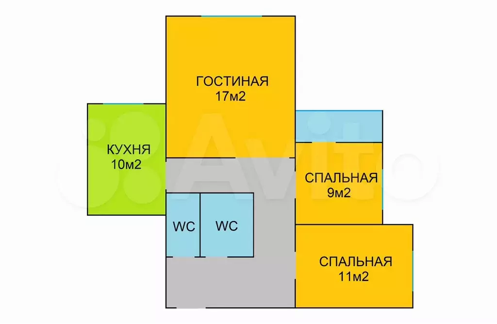 3-к. квартира, 65 м, 11/20 эт. - Фото 0