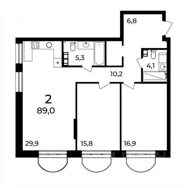 2-к кв. Нижегородская область, Нижний Новгород ул. Воровского, 8 (89.0 ... - Фото 1
