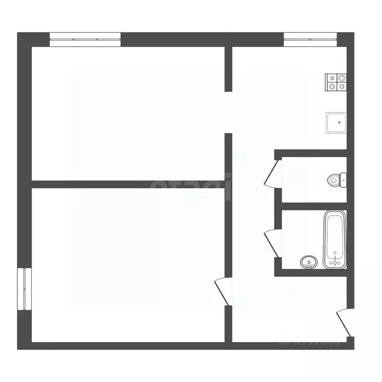 2-к кв. Тульская область, Ефремов ул. Горького, 76 (46.6 м) - Фото 2