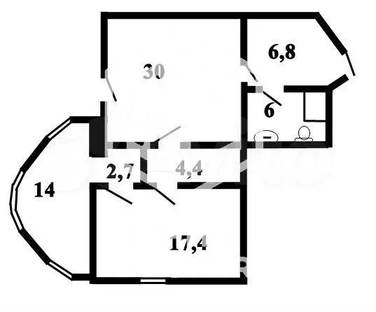 3-к. квартира, 84,4 м, 1/5 эт. - Фото 0
