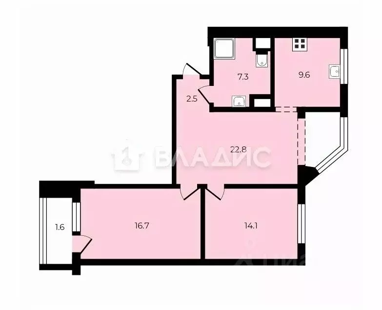 3-к кв. Московская область, Одинцово Можайское ш., 45а (75.0 м) - Фото 2
