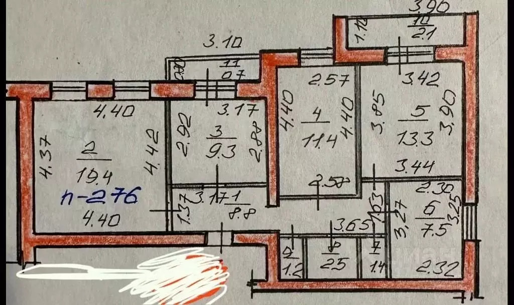 4-к кв. Башкортостан, Стерлитамак ул. Артема, 91 (77.6 м) - Фото 1