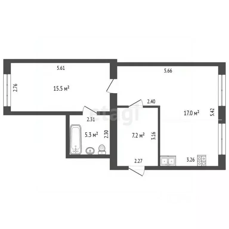 1-к кв. Мордовия, Саранск ул. Горная, 25 (50.9 м) - Фото 2