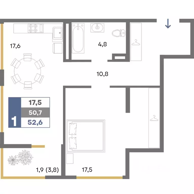 1-к кв. Крым, Симферопольский район, Мирновское с/пос, с. Белоглинка ... - Фото 1