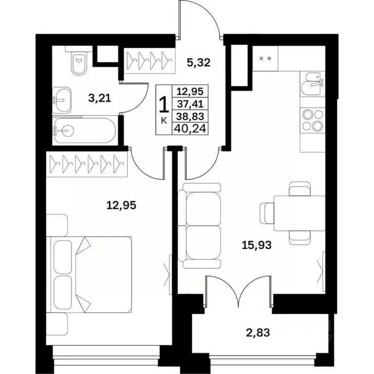 1-к кв. Нижегородская область, Нижний Новгород просп. Гагарина, 192 ... - Фото 2