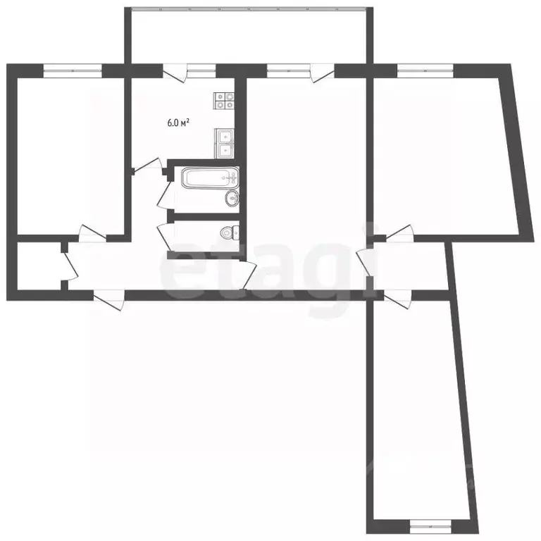 4-к кв. Крым, Алушта ул. Судакская (70.8 м) - Фото 2